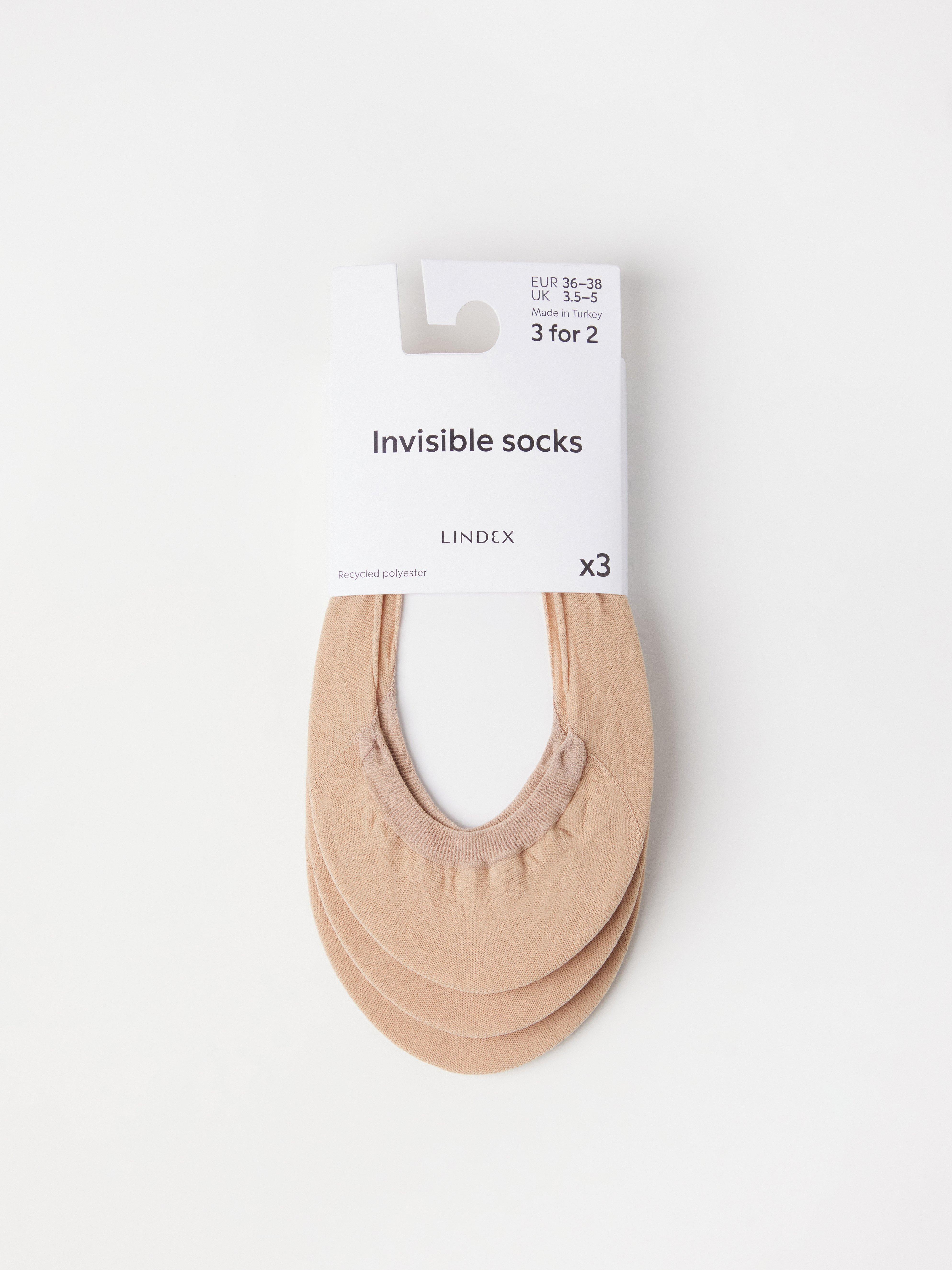 3-pack Invisible Socks Beige