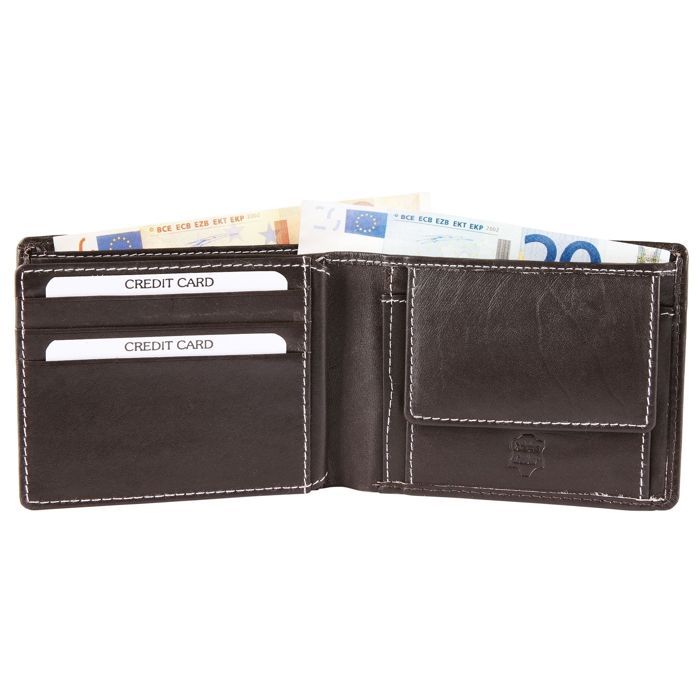 Portafoglio - AKZENT - Mansour - Vera pelle bovina - Formato orizzontale 12×9×2 cm - 4 scomparti per carte