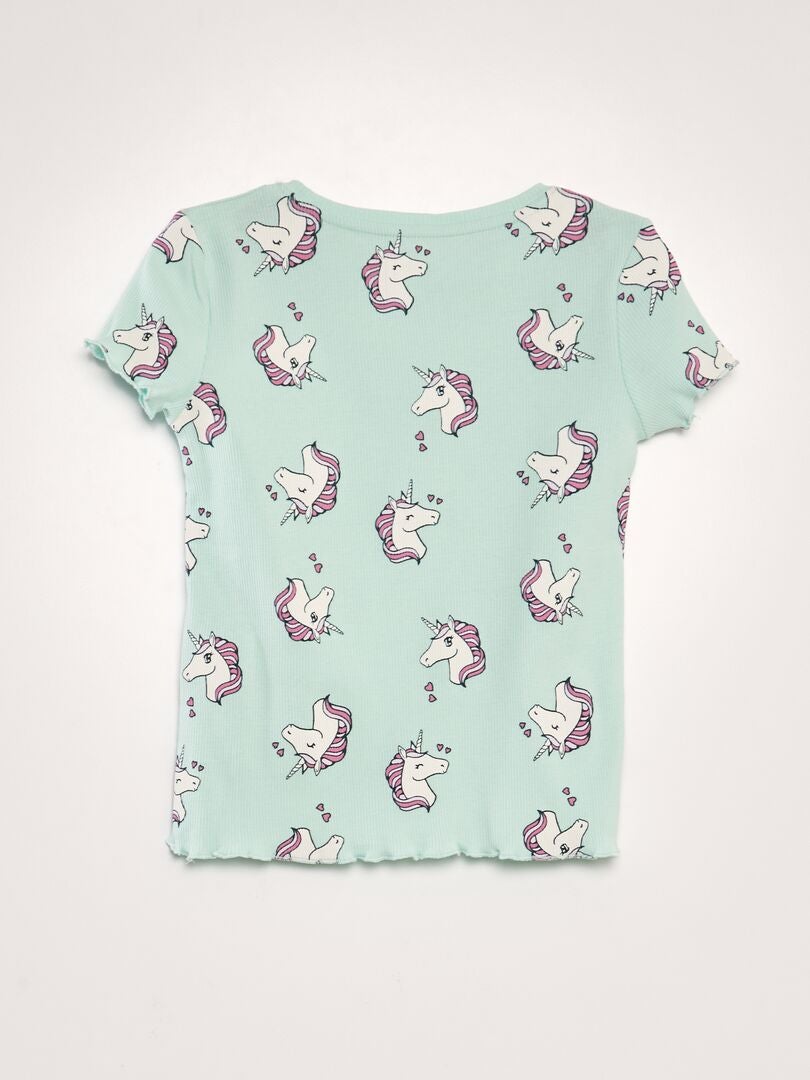 T-shirt met korte mouwen - BLAUW