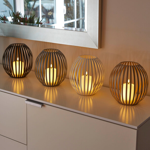 LED candle lantern, beige