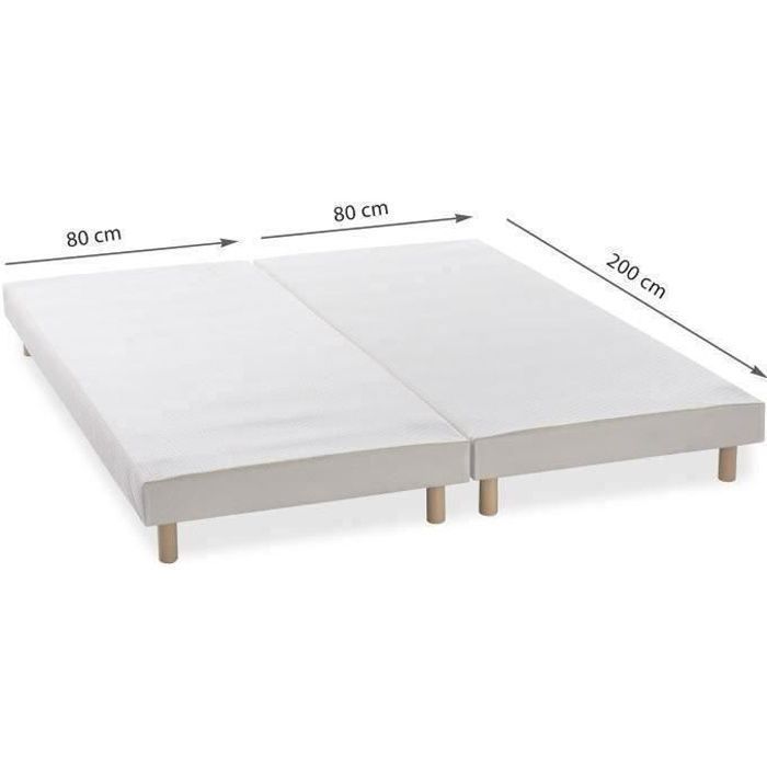 Bedbodemset 2 x 80 x 200 cm (160 x 200 cm) met poten 