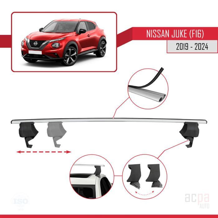 Barras de techo ACE-4 compatibles con Nissan Juke F16 2019-2023 - Gris