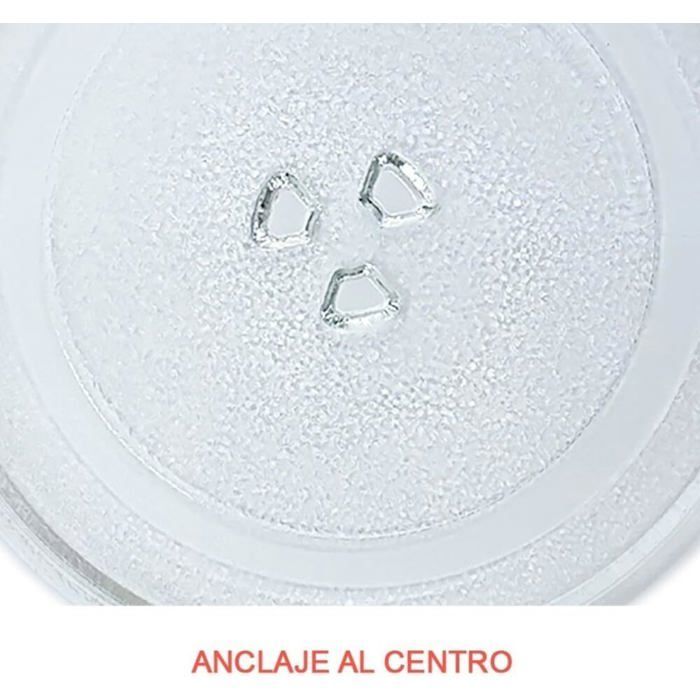 Plato giratorio universal de vidrio para microondas, 255 mm. Etiqueta