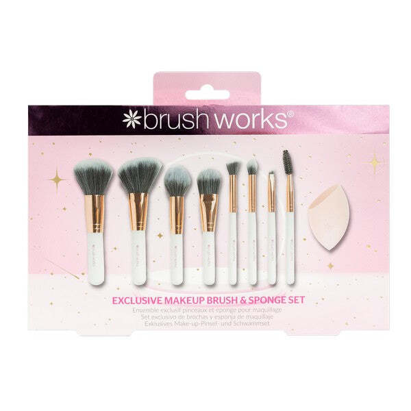 Ensemble exclusif de pinceaux et d'éponges de maquillage Brushworks