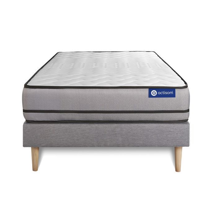 Conjunto de colchão e base de cama 90x200 cm - Base de cama cinza (requer montagem) - Actiflex Night