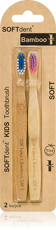 Escova de dentes de bambu SOFTdent Bamboo Kids para crianças