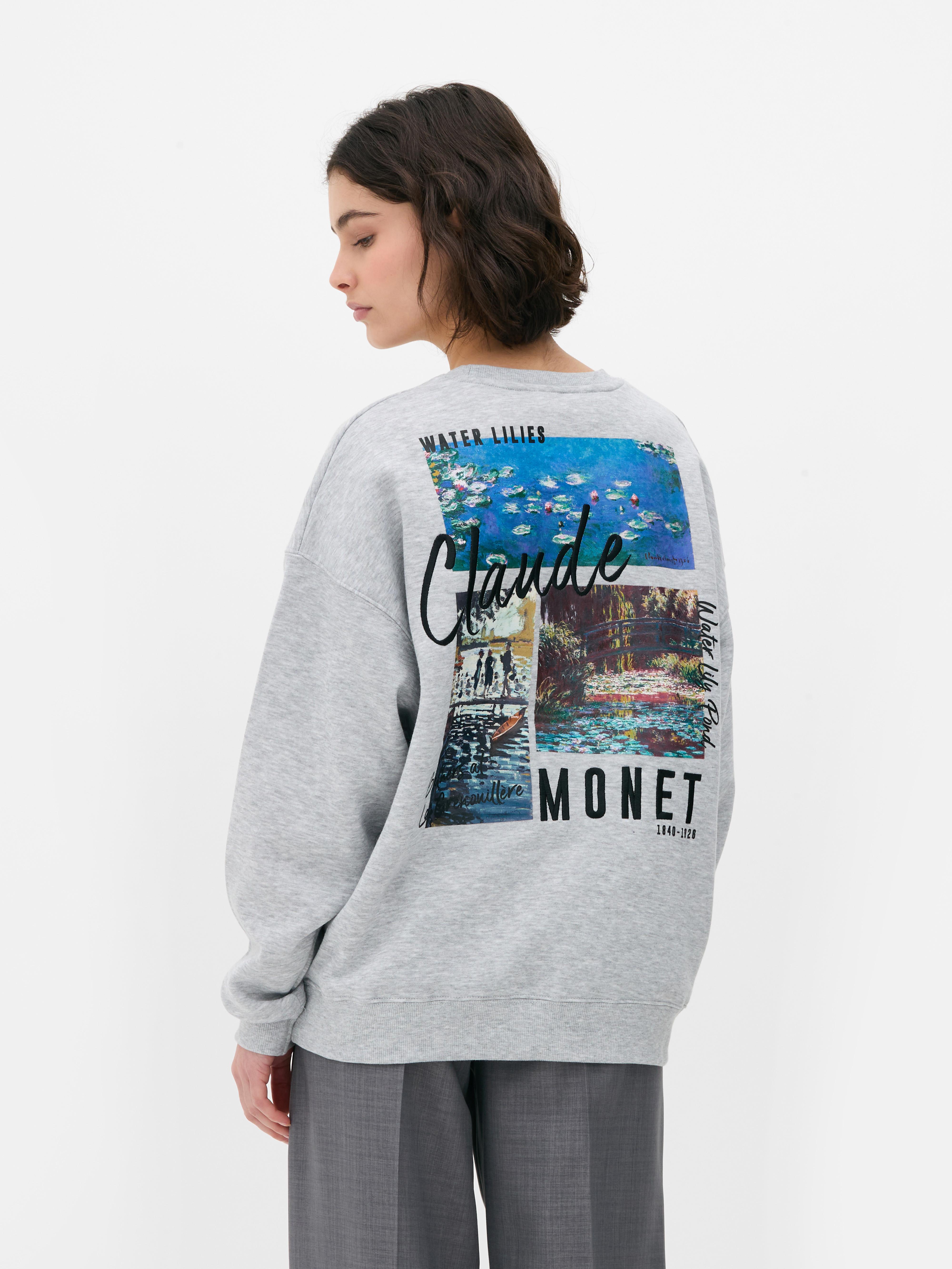 Felpa con stampa Ninfee di Claude Monet. Per una collezione d'arte di grande effetto, inizia con questa felpa di Monet.