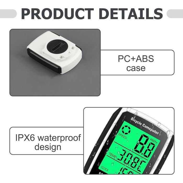 ®TONLRGY Bicycle Computer, Universal 19 Functions, IP54 Waterproof, Backlit LCD Touchscreen
