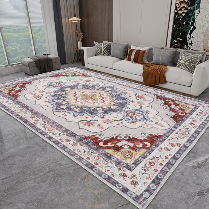 Living Room Rug 140x200cm Machine Washable Non-Slip Living Room Rug Boho Chic Bedroom Rug for Living Room, Bedroom, Office