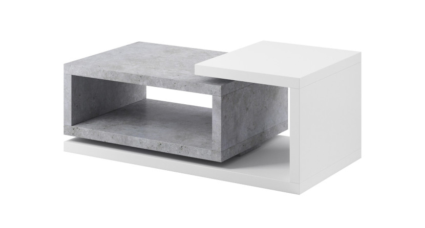 Stolik kawowy BOTA 120x60 biały/beton colorado