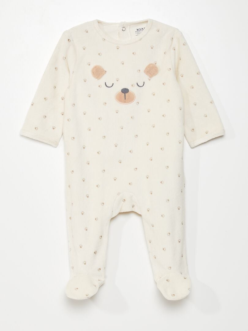 Fluwelen Romper - Beige/Oso