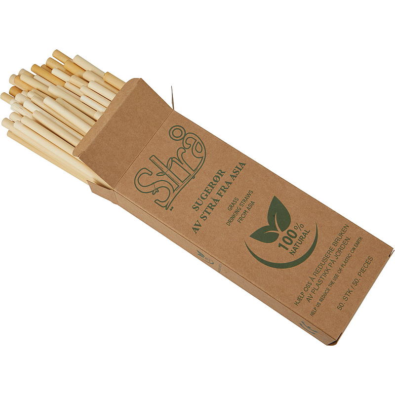 Pajitas, paquete de 50 unidades, 100% biodegradables