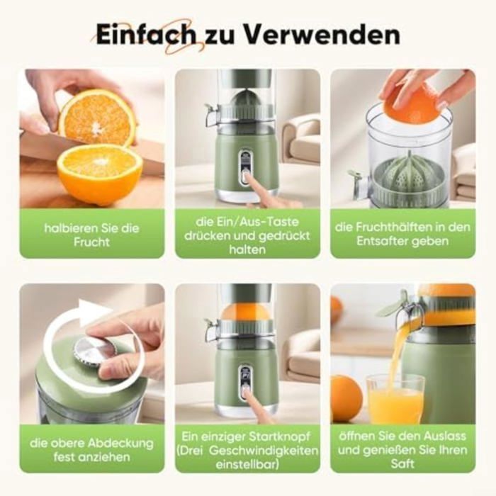 Electric citrus juicer with LCD screen, 12,000 rpm motor for oranges, lemons, and limes up to 110 mm, 95% yield
