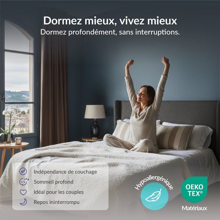 Dream Komfort Matratze 160 x 200 cm – Hybrid – Taschenfederkern + Latex + hochelastischer viskoelastischer Schaumstoff – Mittelfester Liegekomfort, 7 Zonen – 26 cm