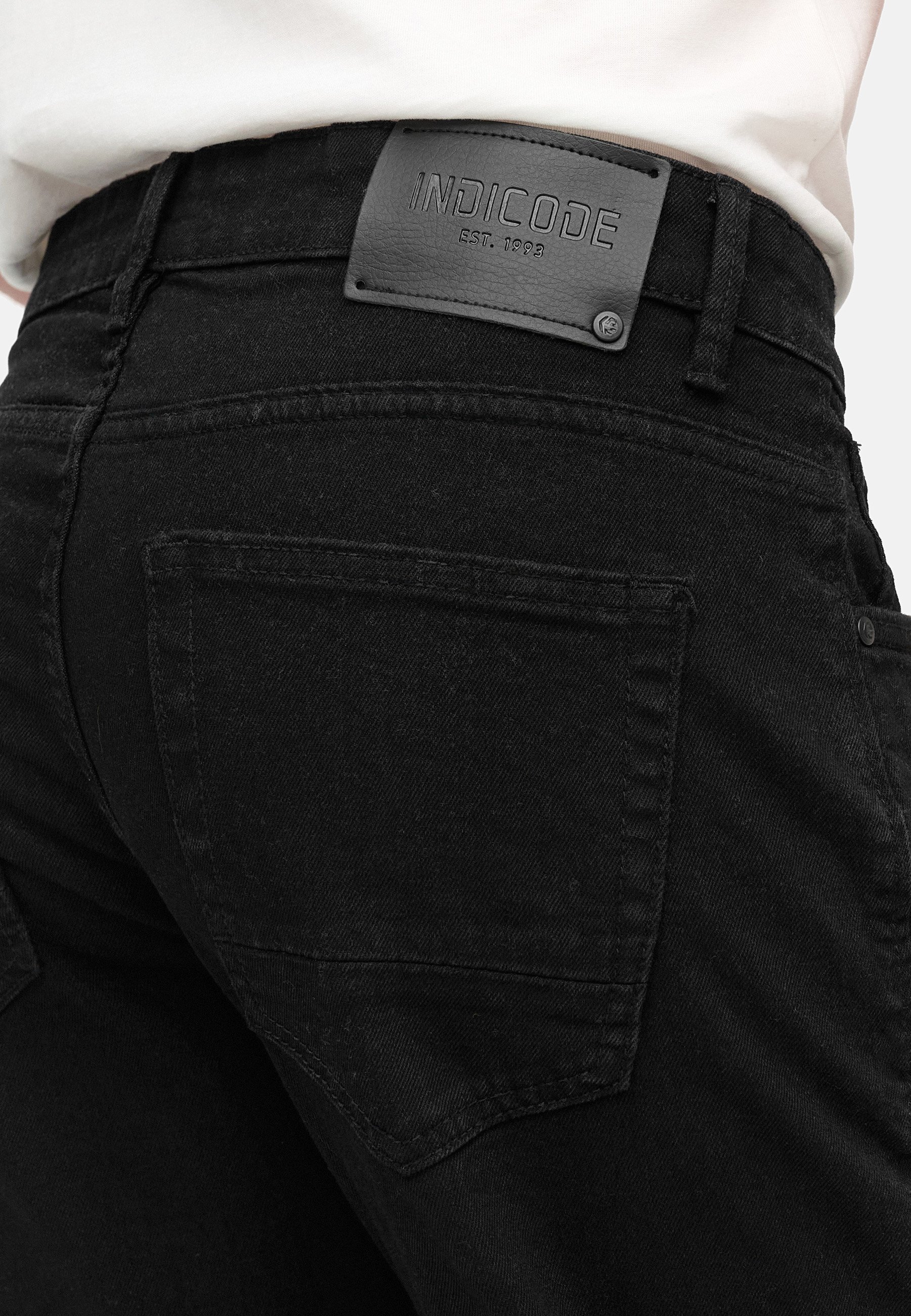 INDICODE JEANS STRETCH - Jean droit - Noir intense