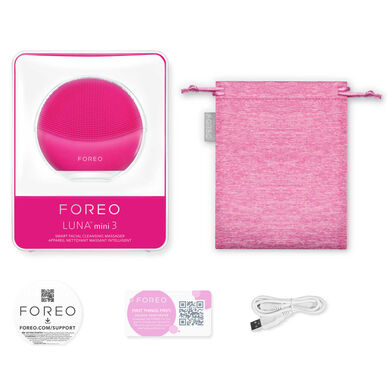 „Foreo Luna Mini 3“ išmanusis veido valymo masažuoklis, fuksijos spalvos