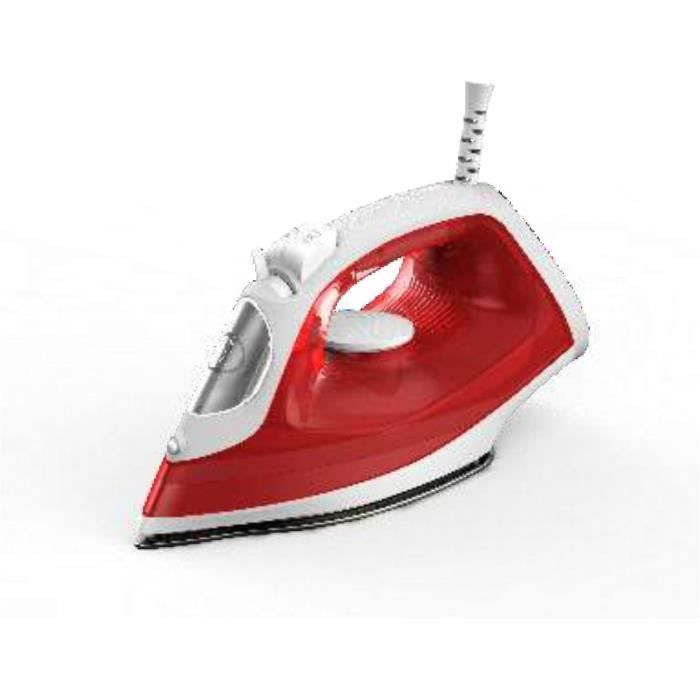 Fer à repasser vapeur - PHILIPS - DST2010/40 - A vapeur avec système Calc Clean - 25g/min vapeur continue - 2000W - Rouge/Blanc