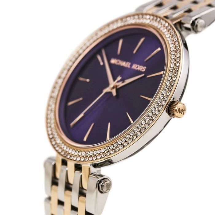 Horloge - Michael Kors - MK3353 - Quartz - Roestvrij staal - 39 mm - Meerkleurig paars