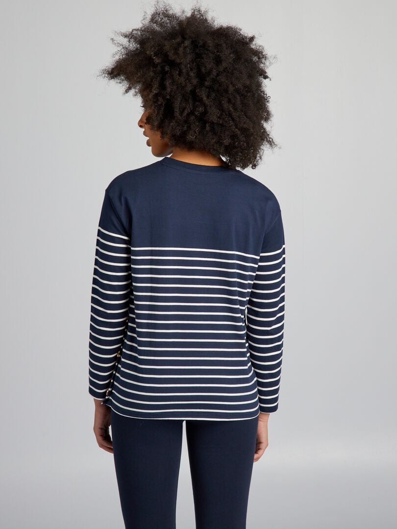 Gestreept verpleeg-T-shirt - BLAUW