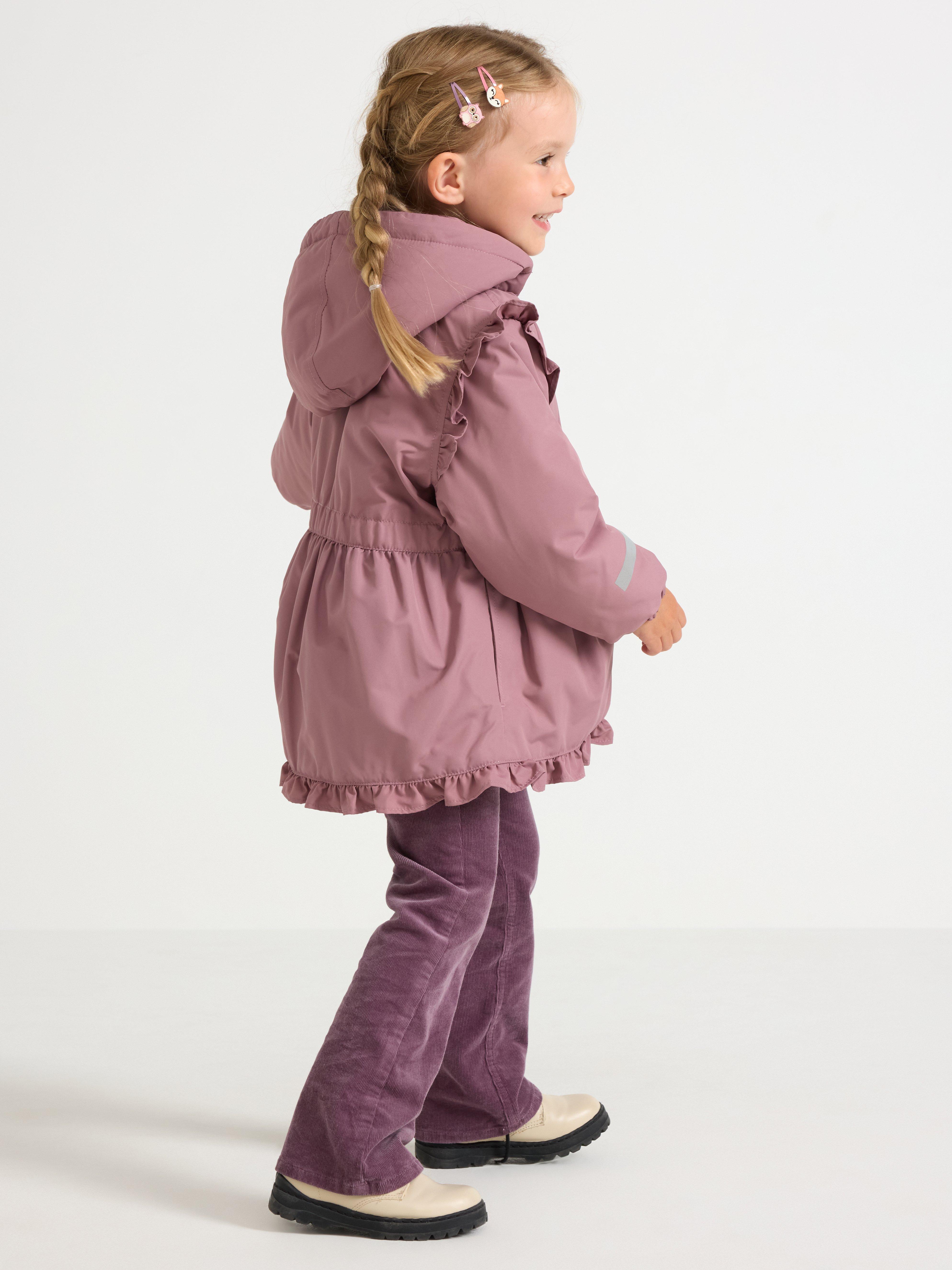 Prošívaná bunda s volánky Dusty Lilac