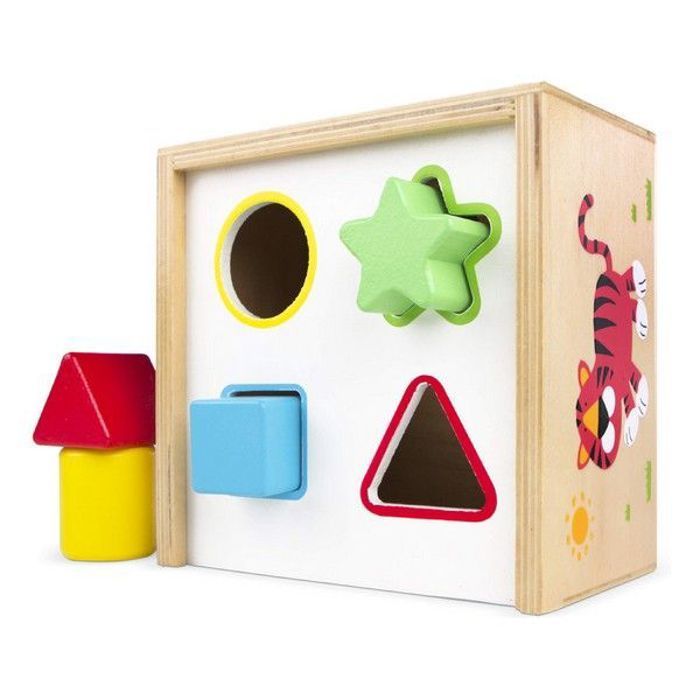 Trælegetøj - COLORBABY - WOOMAX - Aktivitetsterning - 6 dele - Flerfarvet