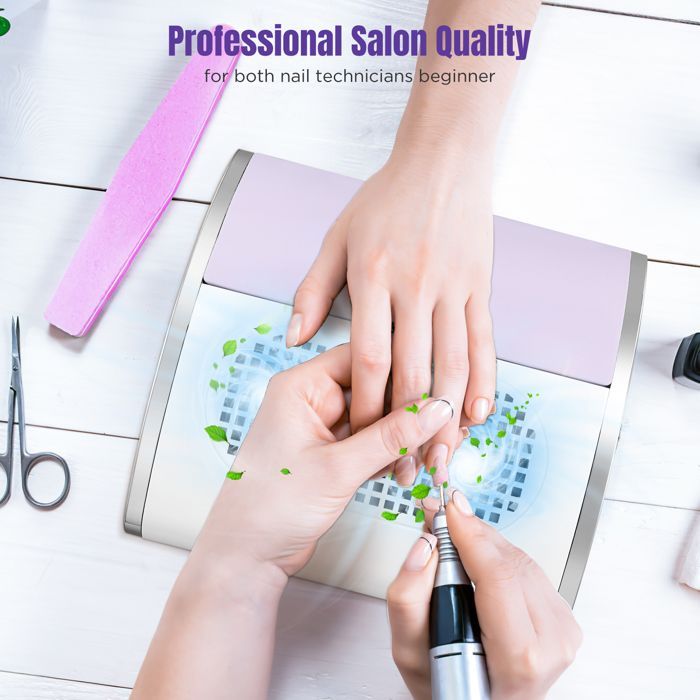 TTLIFE 80W Aspirateur Ongles Manucure Professionnelle, avec 2 Ventilateurs et 2 Poussière Collectionneur Sac pour Nail Art ou Salon