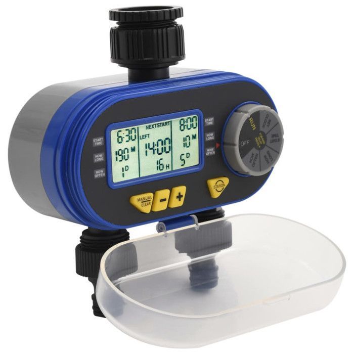 vidaXL Minuterie Numérique Automatique d'Arrosage et Sortie Double Irrigation Pelouse Jardin Arrière-cour Serre Parterre de 48039