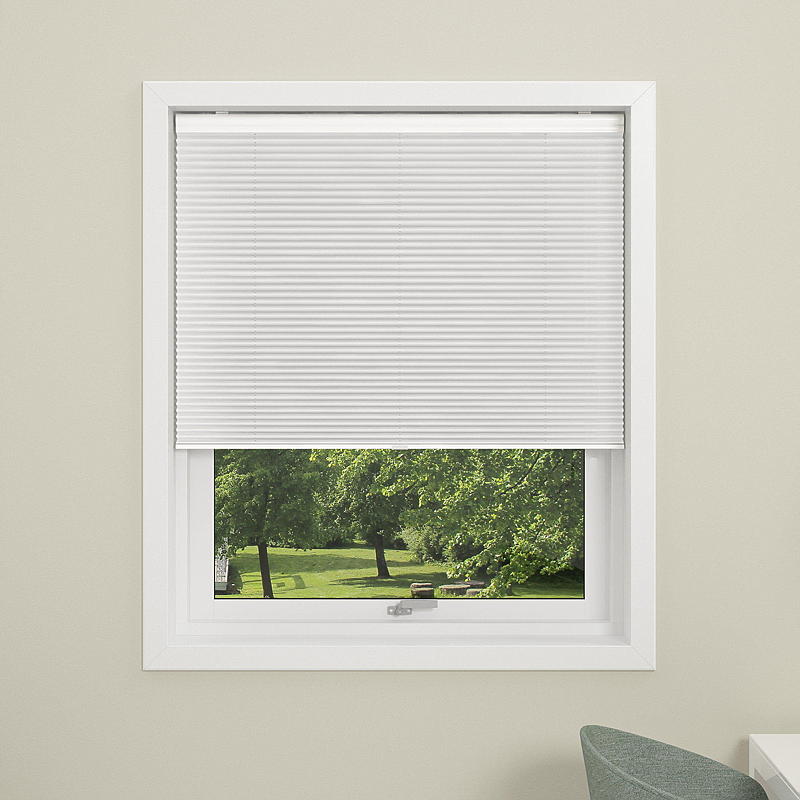 DUOTEX Plissegardin 90x210 cm trådløs hvid