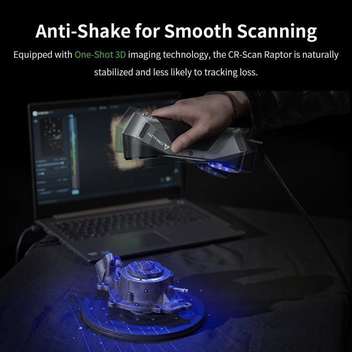 Escáner 3D Creality CR-Scan Raptor para impresión 3D, precisión de 0,02 mm, velocidad de 60 fps, admite objetos de 5 a 2000