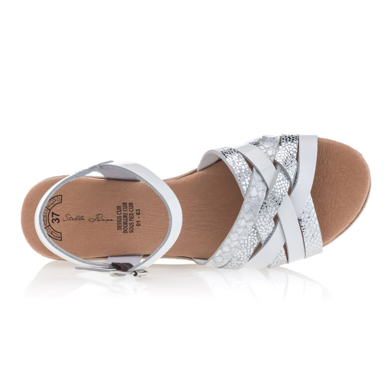 Weiße Damensandalen / Zehenfreie Schuhe