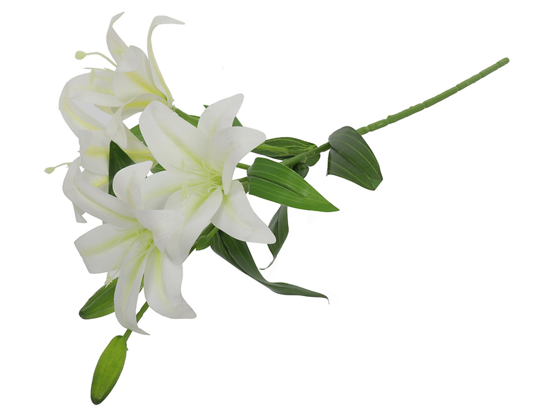 Gałązka lilii 65 cm biała