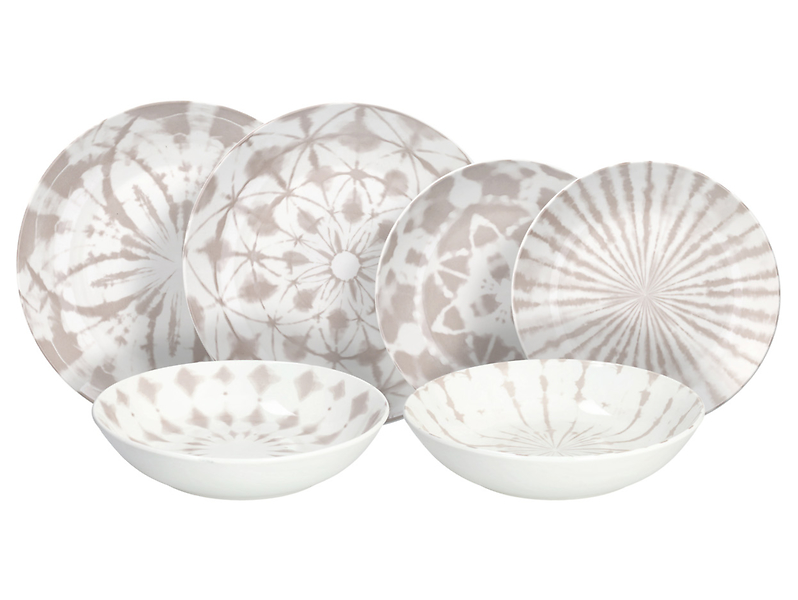 Komplet obiadowy 18 el. porcelanowy Madison Mallorca Tognana beżowy