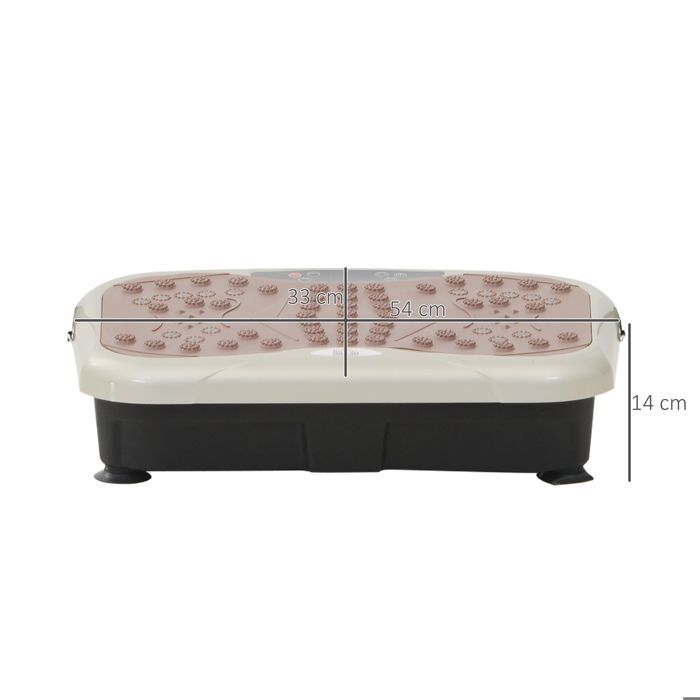 Plataforma vibratoria para fitness - Beige - 99 niveles - Control remoto - Altavoz USB