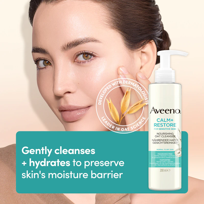 Aveeno Calm + Restore Reinigungsgel für das Gesicht für empfindliche Haut