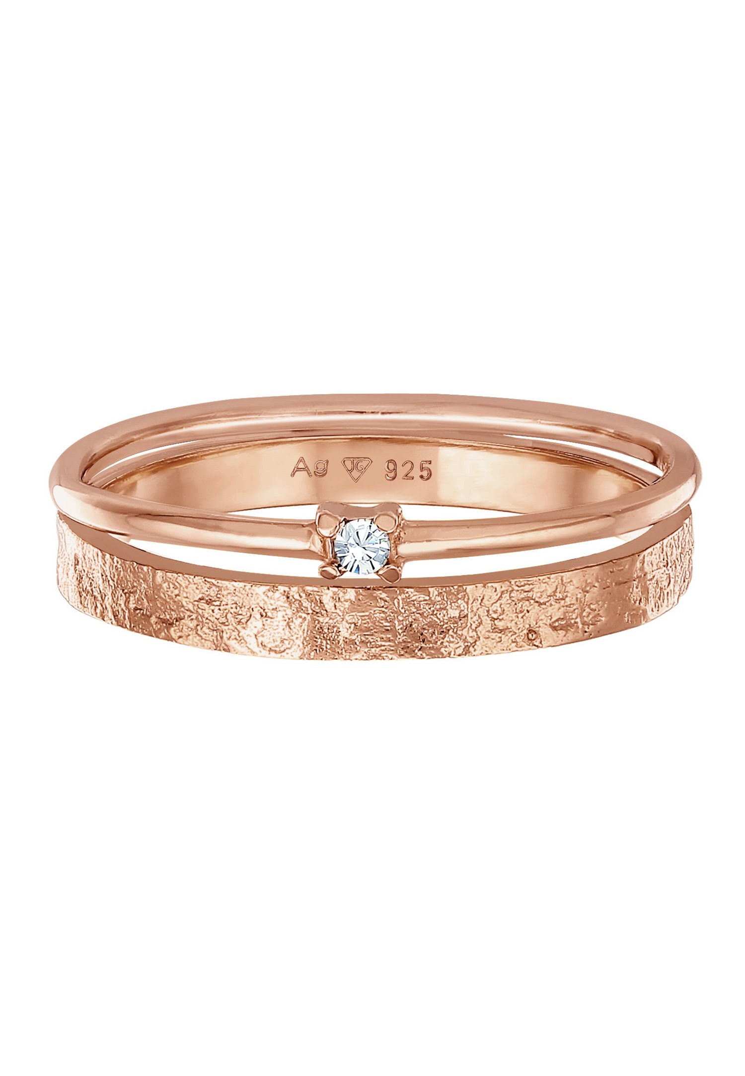 Elli Femmes Pile Solitaire set de 2 avec cristal de verre en argent sterling 925