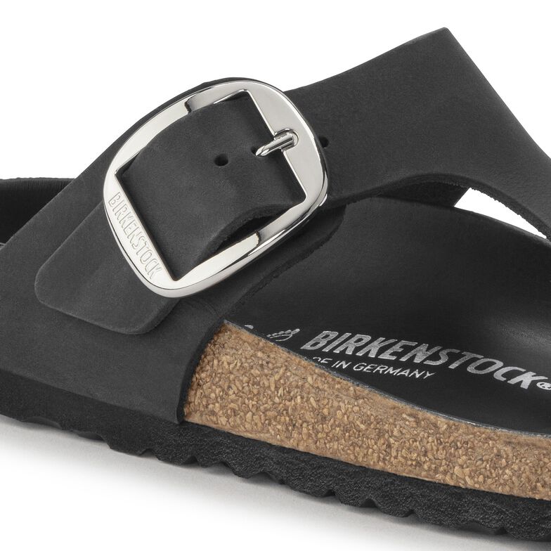 Gizeh Big Buckle Pelle oliata - Black Black