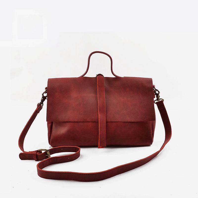 Vendange original, nouveau sac en cuir littéraire rétro, sac à bandoulière en cuir de vachette frais, sac à main 2304