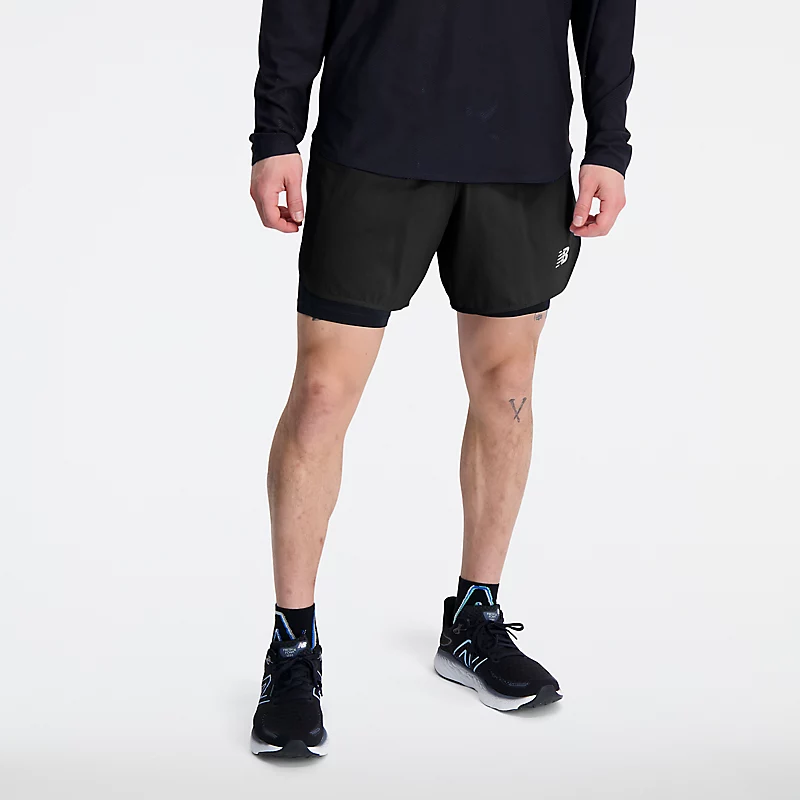 Pantaloni scurți 2 în 1 Q Speed 6 inch pentru bărbați – NEGRI