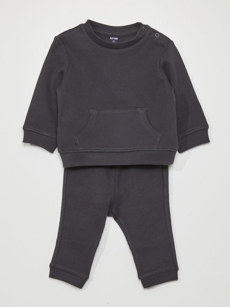 Sweatshirt + broek set - 2-delig - ZWART