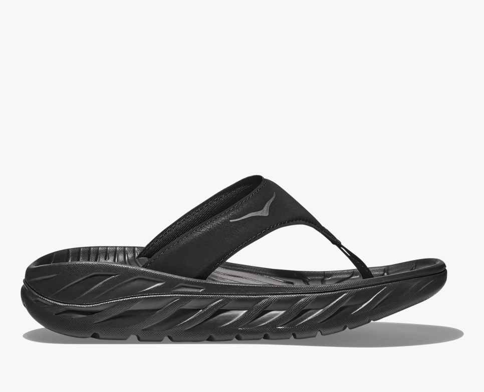 HOKA Ora Recovery Flip Nero / Grigio gabbiano scuro