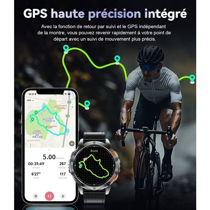 Smartwatch - ZIG-ZAG TERRITOIRES - HIRREO 2025 - GPS integrato - Resistenza all'acqua fino a 10 ATM - Durata della batteria fino a 30 giorni
