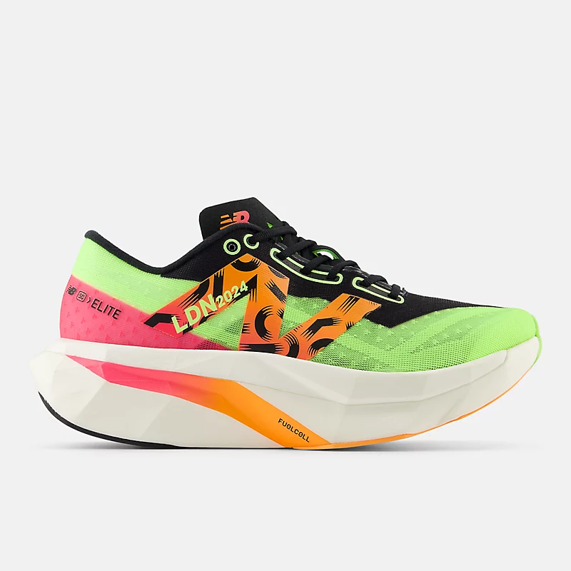 Damskie buty TCS London Marathon FuelCell SuperComp Elite v4 – wybielona limonka, jaskrawe mango i neonowy róż