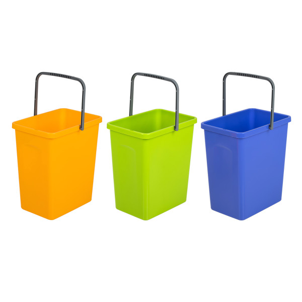 3X Pojemnik Plastikowy 10 L Kosz Na Śmieci Odpady Do Segregacji Zestaw