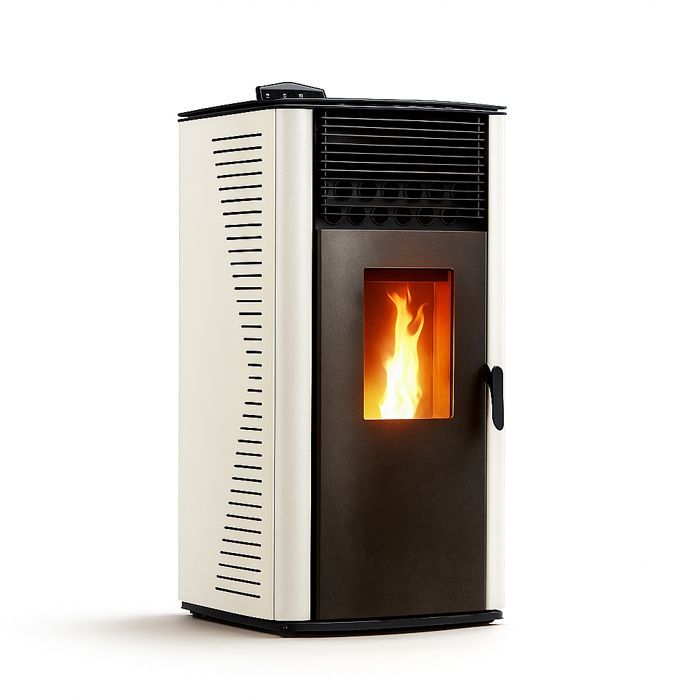 Estufa de pellets sellada Sannover Anita de 12 kW, blanca