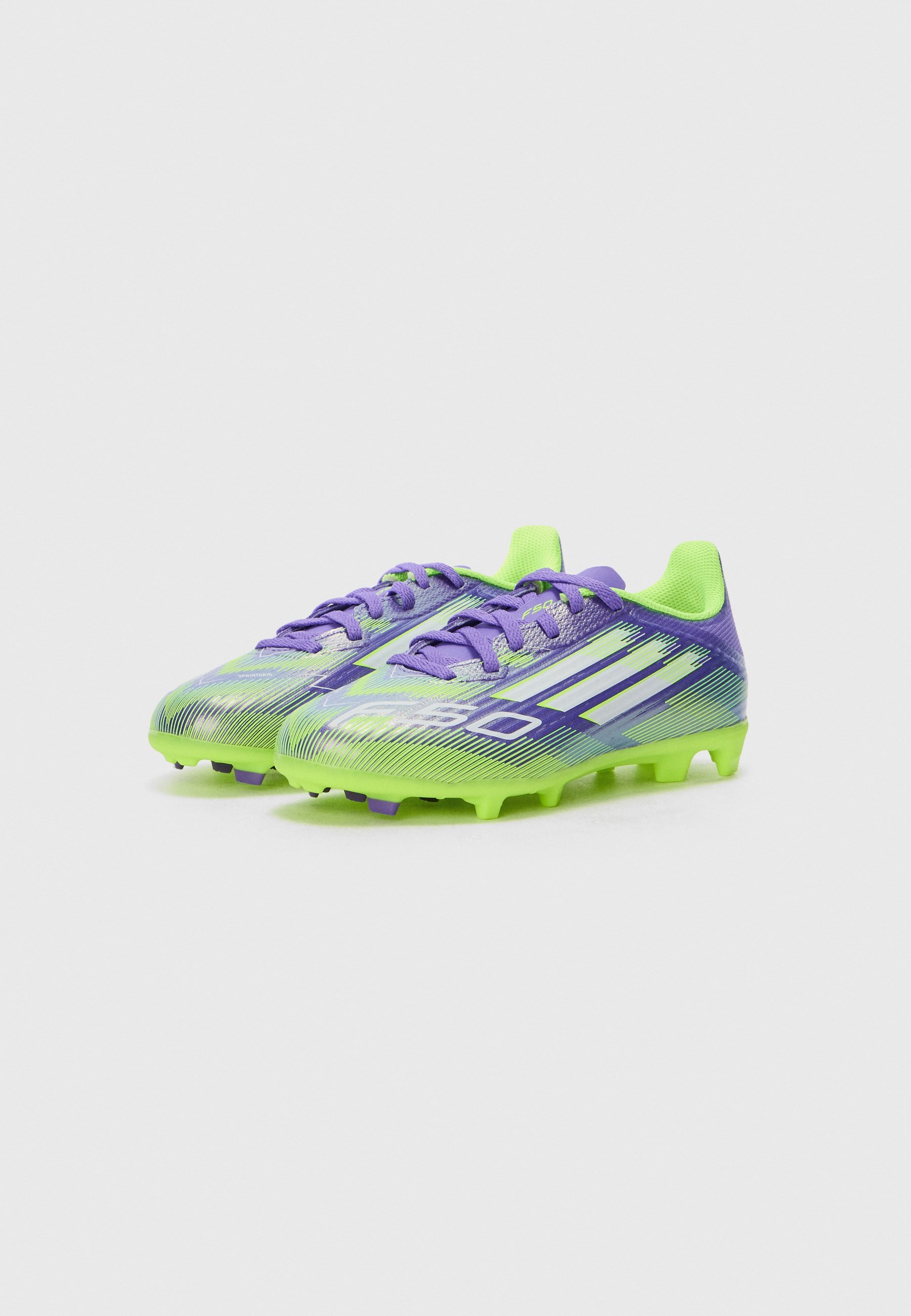 adidas Performance F50 LEAGUE - Voetbalschoenen voor stevige ondergrond - paars/wit/helder citroengeel