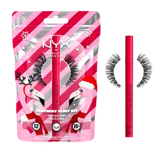 NYX Professional Makeup Fa La La L.A. Land Feathery Flirt Lash Kit sztuczne rzęsy   eyeliner 2w1