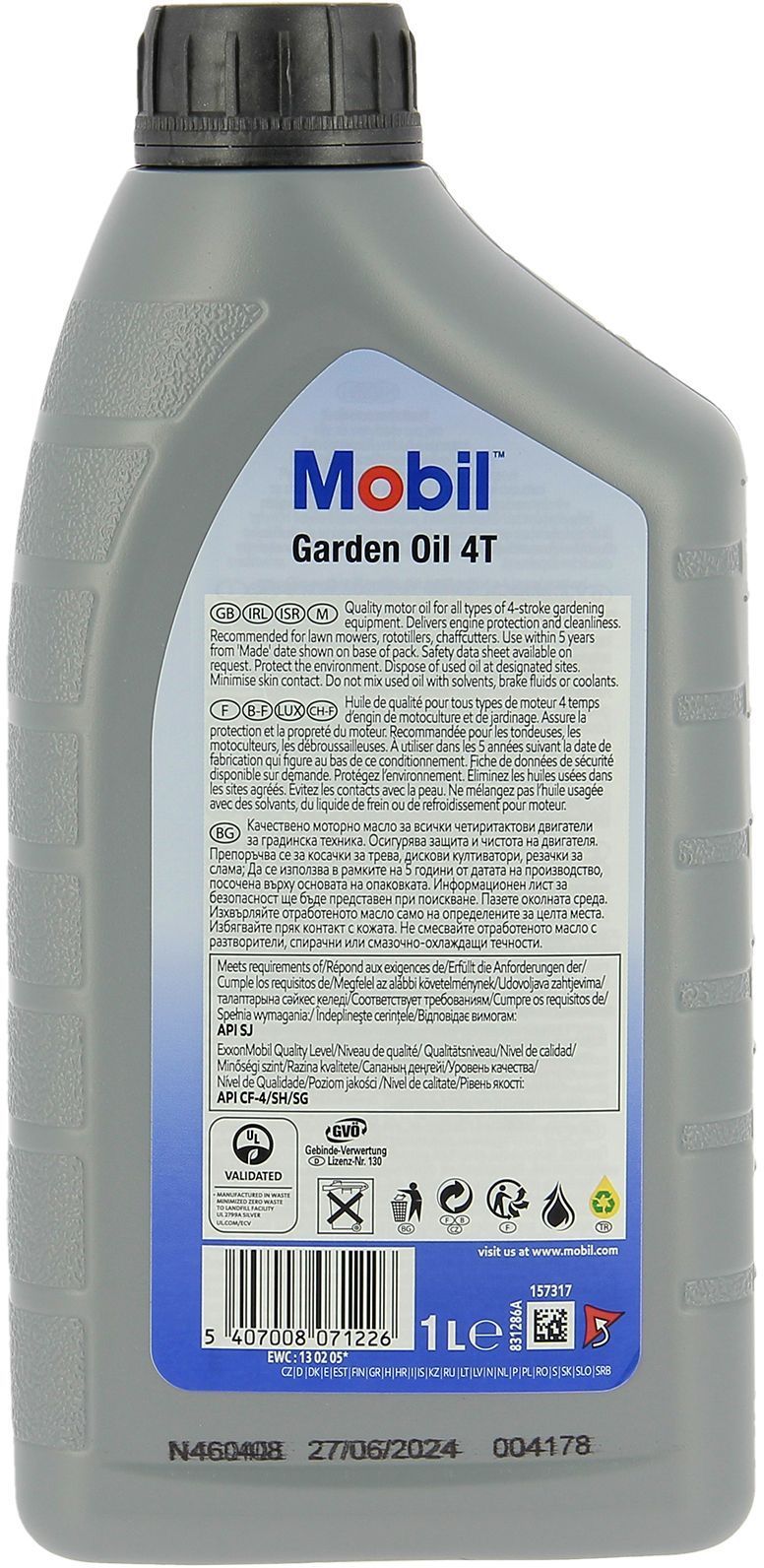 MOBIL 4-Stroke Multigrade Garden Machinery Oil SAE 10W-30 - Mineral Oils & Additives - 4 Seasons