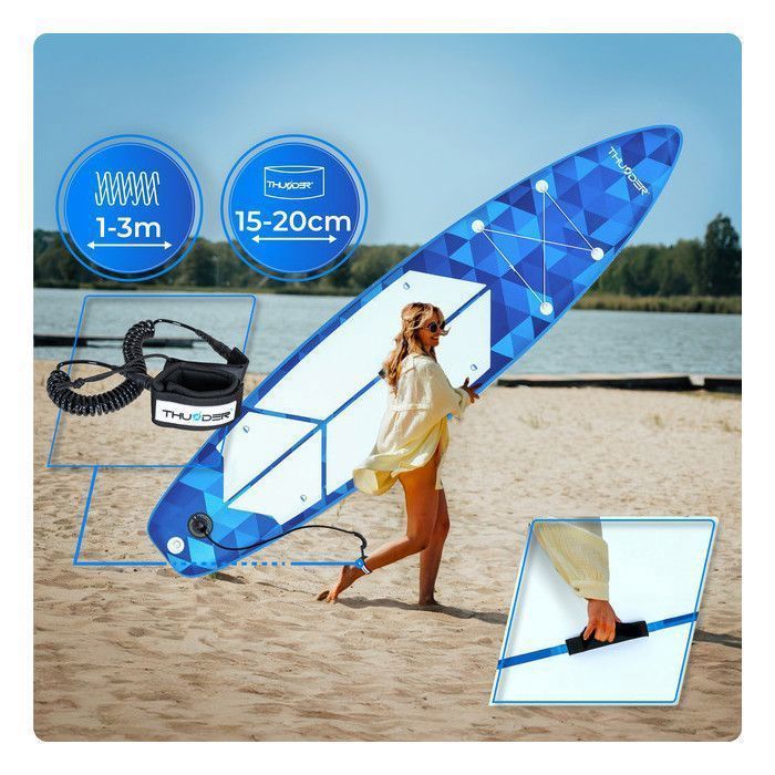 Tavola da paddle THUNDER® NION 320 cm | Gonfiabile | Antiscivolo | Zaino | Accessori completi | Kit di riparazione