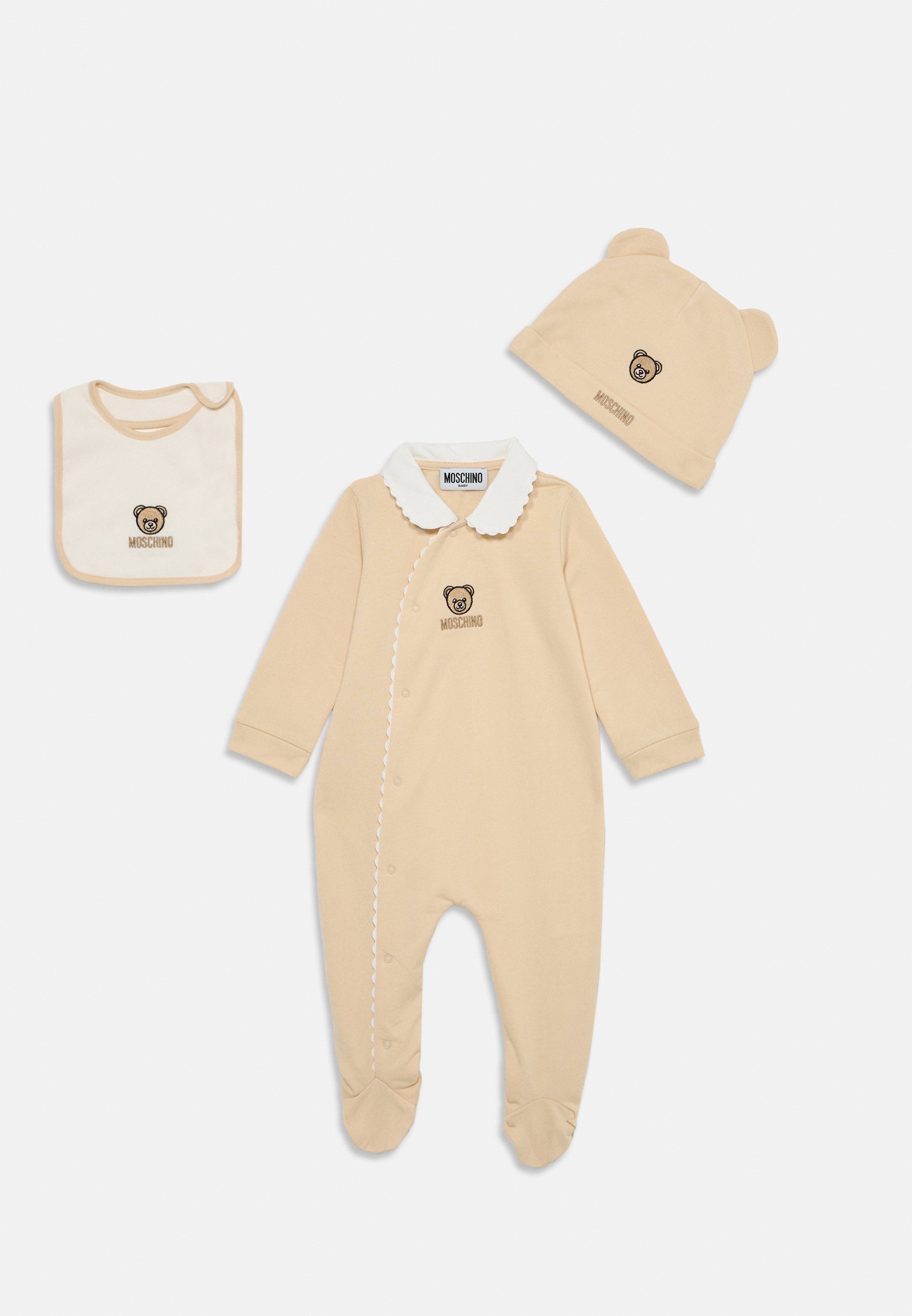 MOSCHINO BABYGROW BIB CHLAPÍK UNISEX SET - Darčeky pre bábätká - béžová
