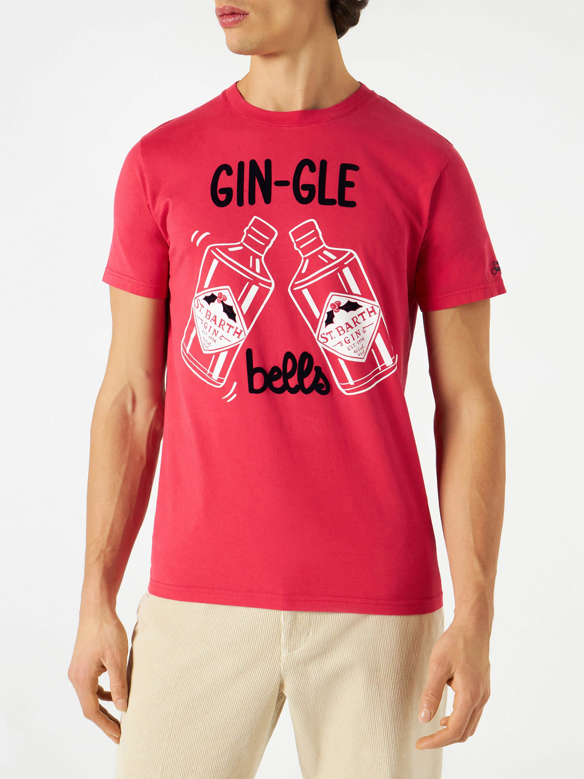 Herren-T-Shirt mit Gin-Gle-Bells-Aufdruck